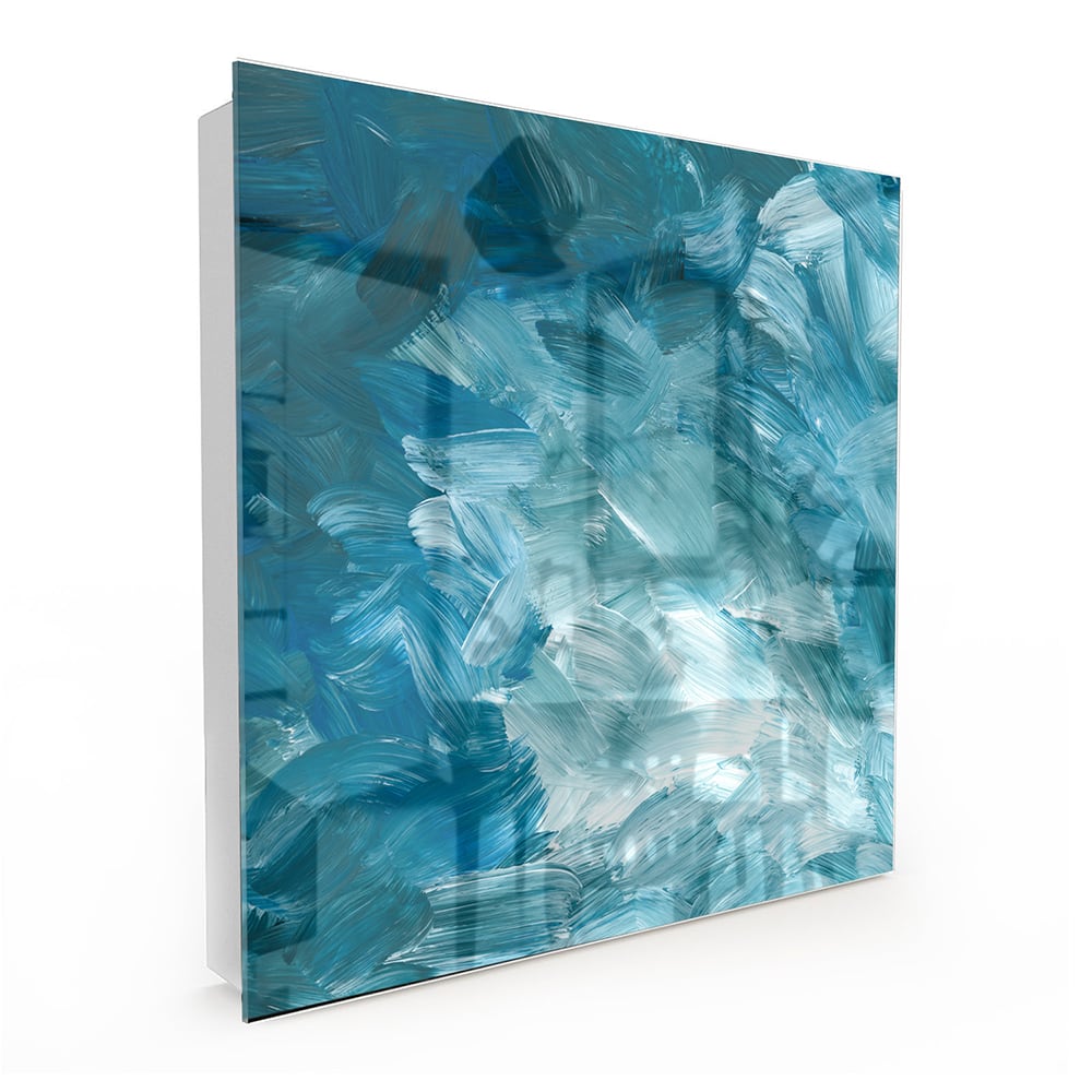 Sleutelkastje - Gehard Glas - Abstracte Blauwe Penseelstroken