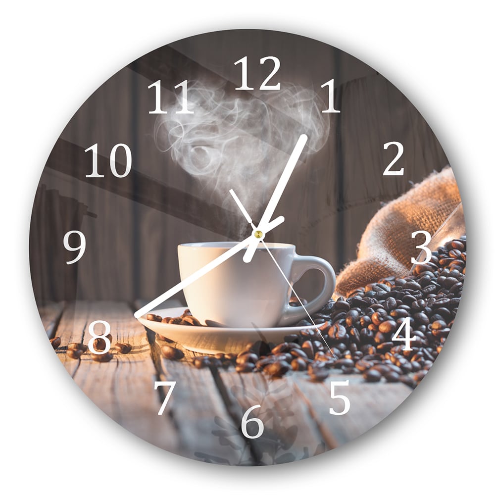 Wandklok Rond 30cm - Gehard Glas - Koffie Moment