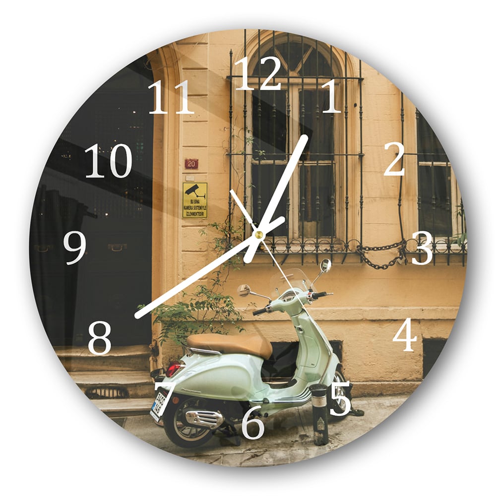 Wandklok Rond 30cm - Gehard Glas - Vespa Groen