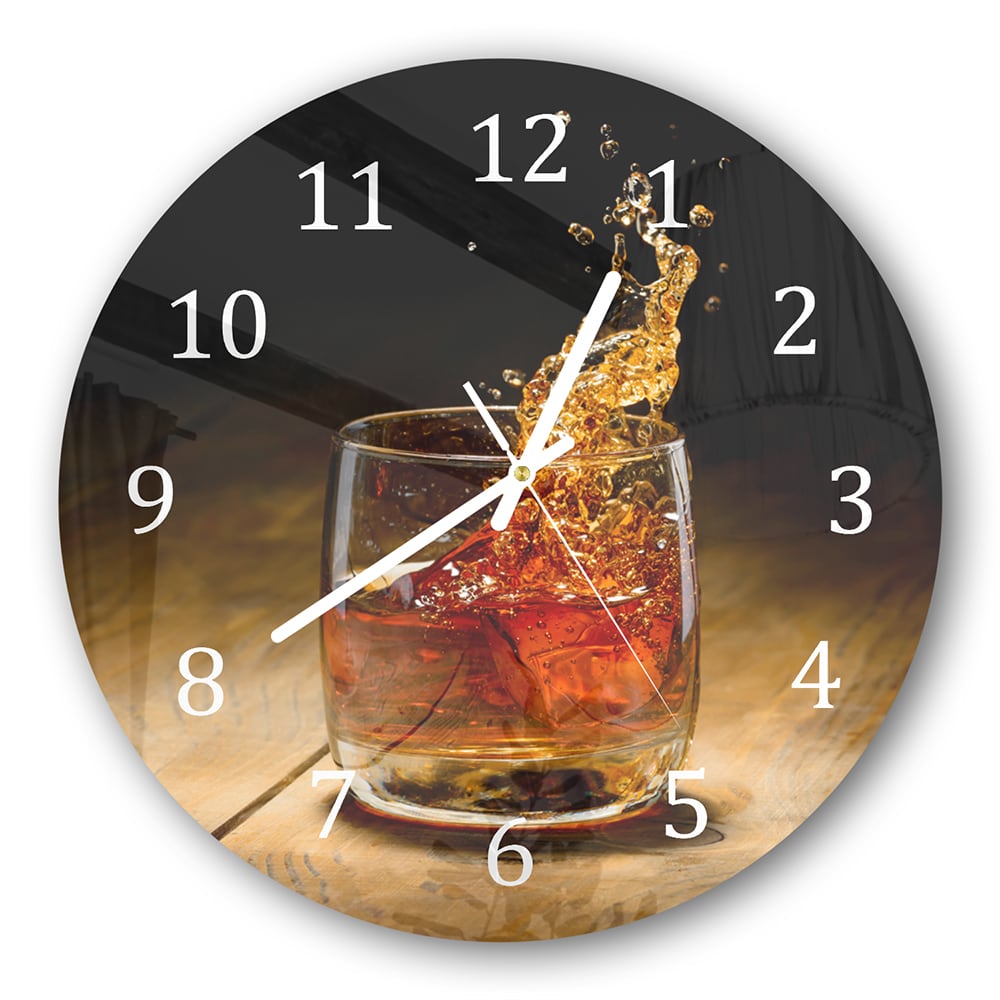 Wandklok Rond 30cm - Gehard Glas - Whisky Splash