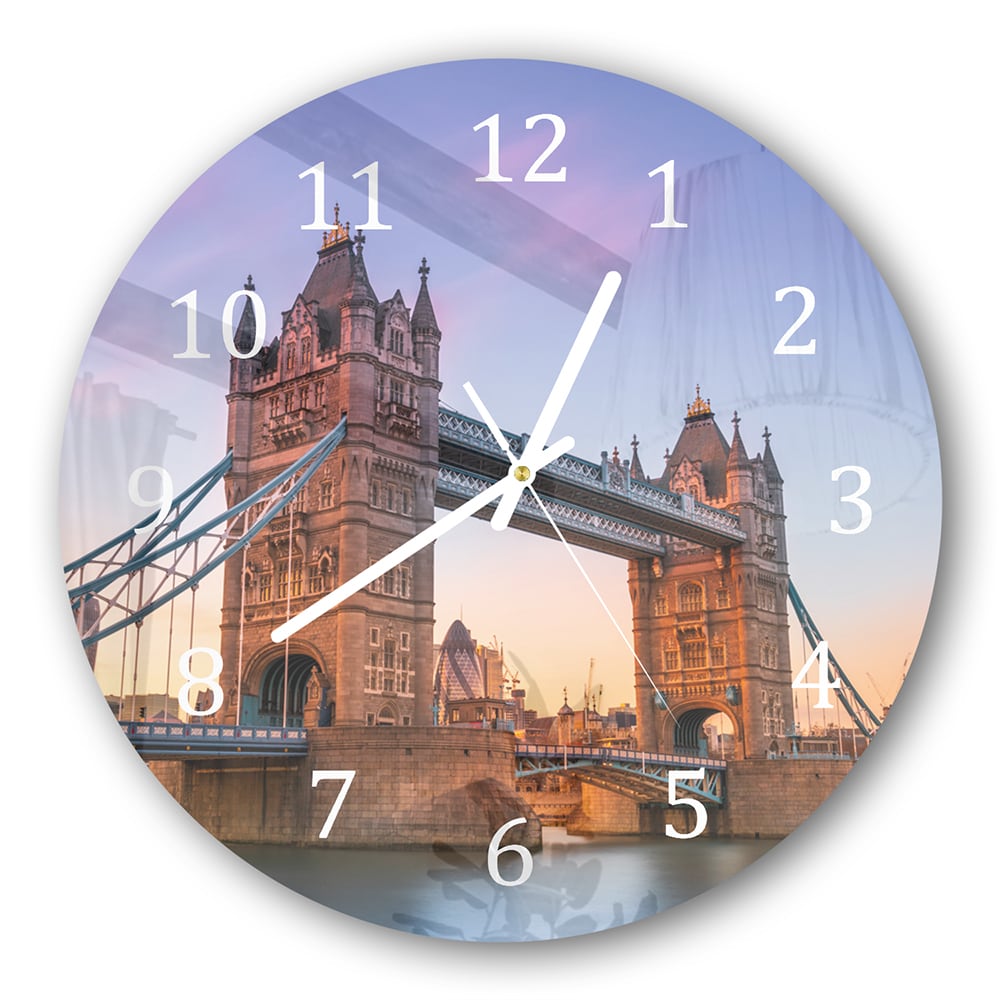 Wandklok Rond 30cm - Gehard Glas - Tower Bridge bij Zonsondergang