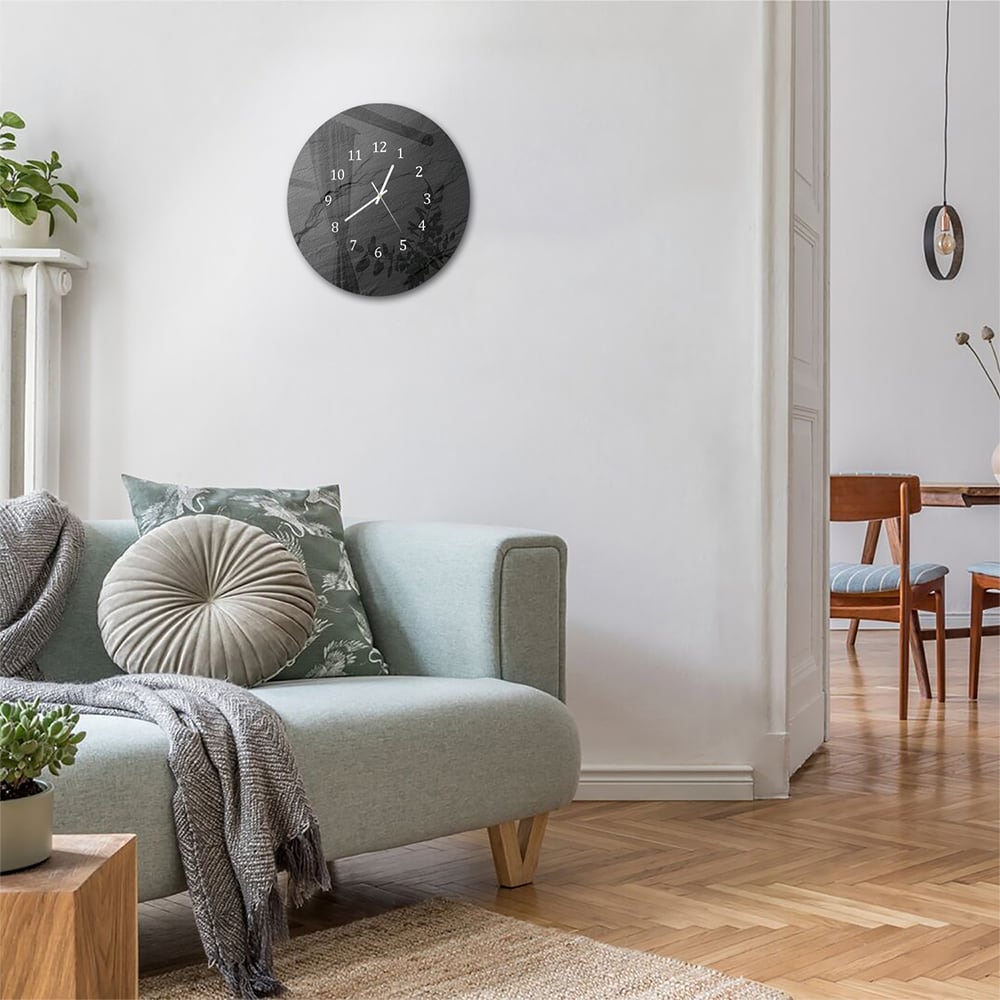 Wandklok Rond 30cm - Gehard Glas - Leisteen Zwart