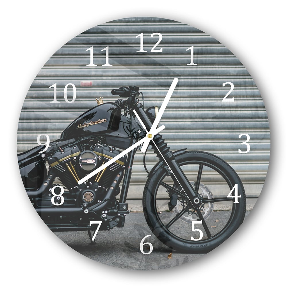 Wandklok Rond 30cm - Gehard Glas - Harley Davidson