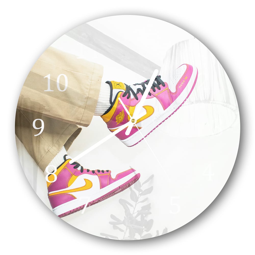 Wandklok Rond 30cm - Gehard Glas - Roze Jordans