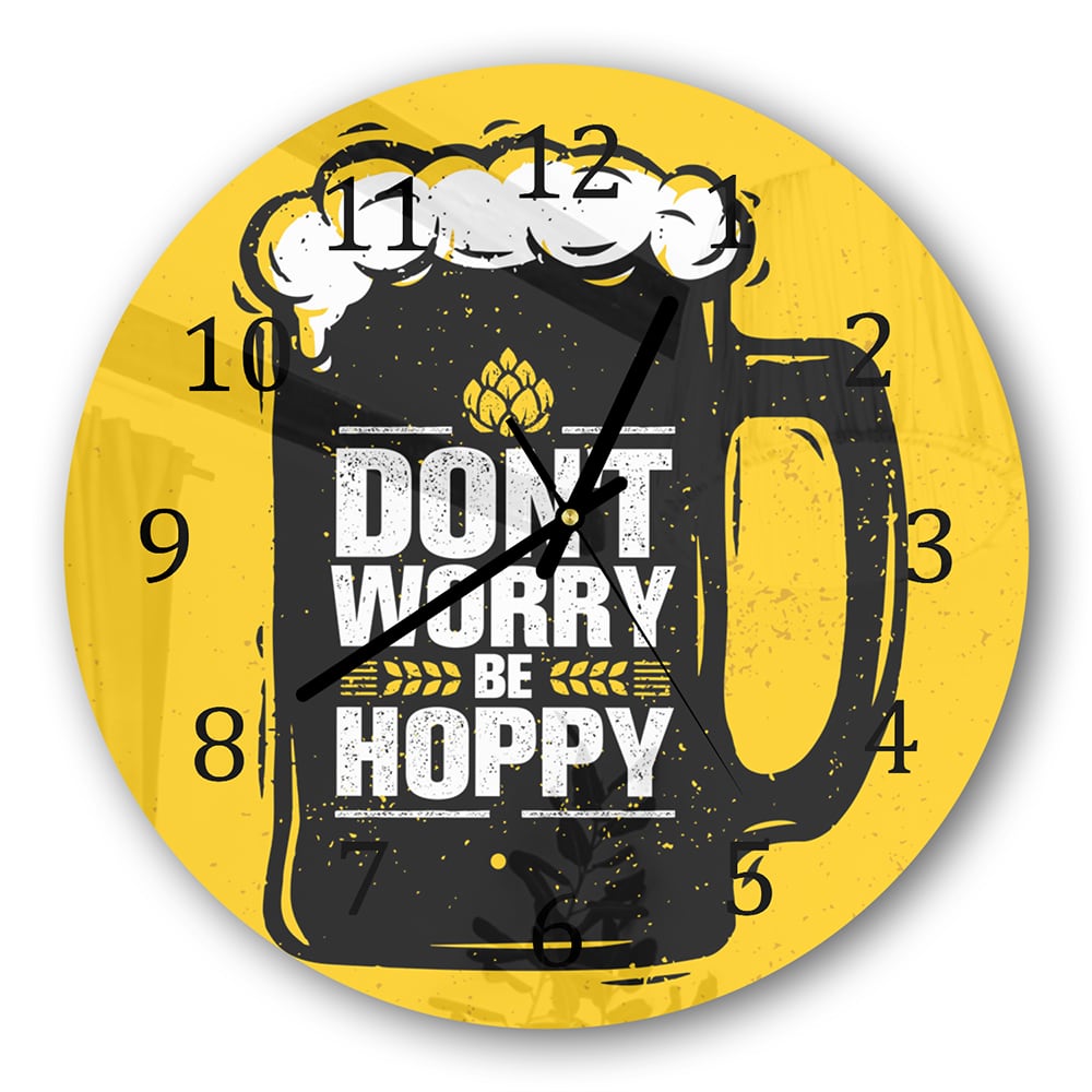 Wandklok Rond 30cm - Gehard Glas - Don't Worry Be Hoppy