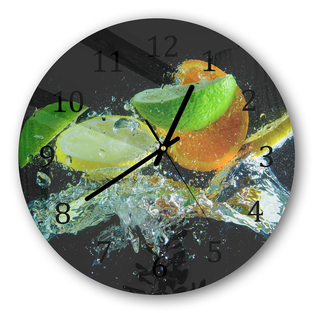 Wandklok Rond 30cm - Gehard Glas - Citrus Splash