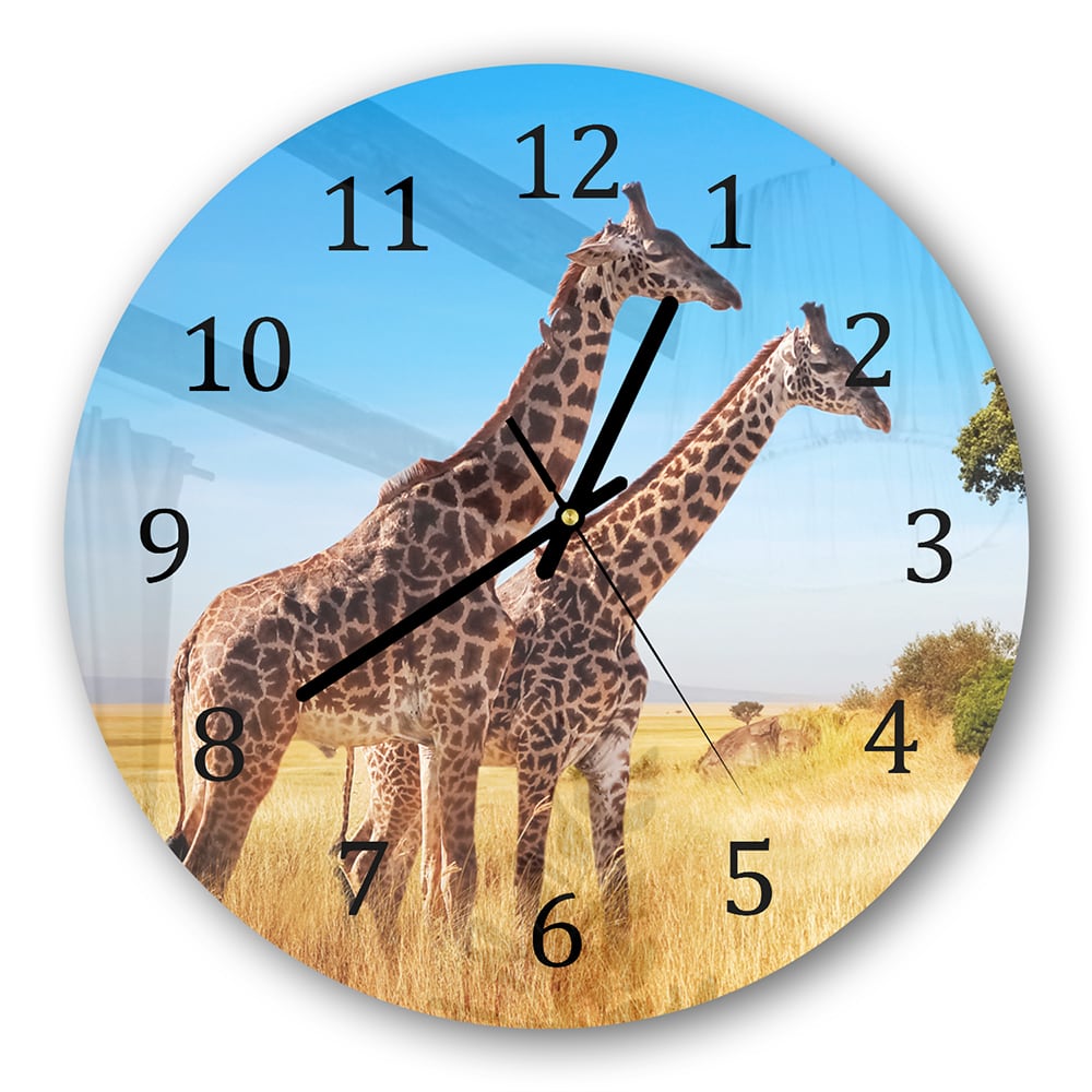 Wandklok Rond 30cm - Gehard Glas - Giraffen