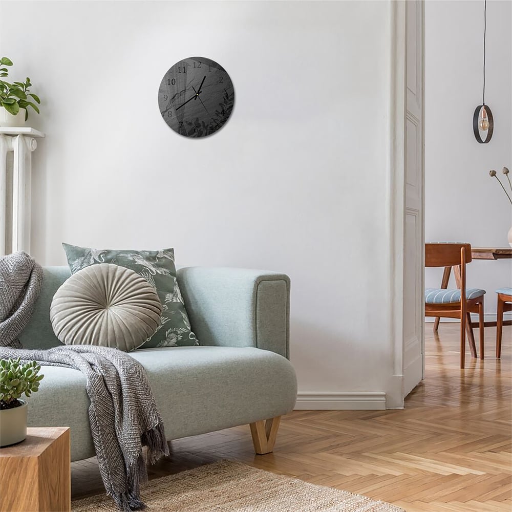 Wandklok Rond 30cm - Gehard Glas - Leisteen Zwart