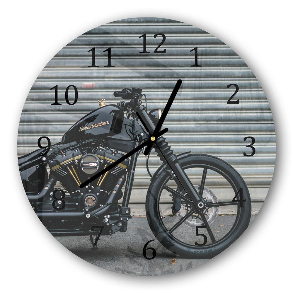 Wandklok Rond 30cm - Gehard Glas - Harley Davidson