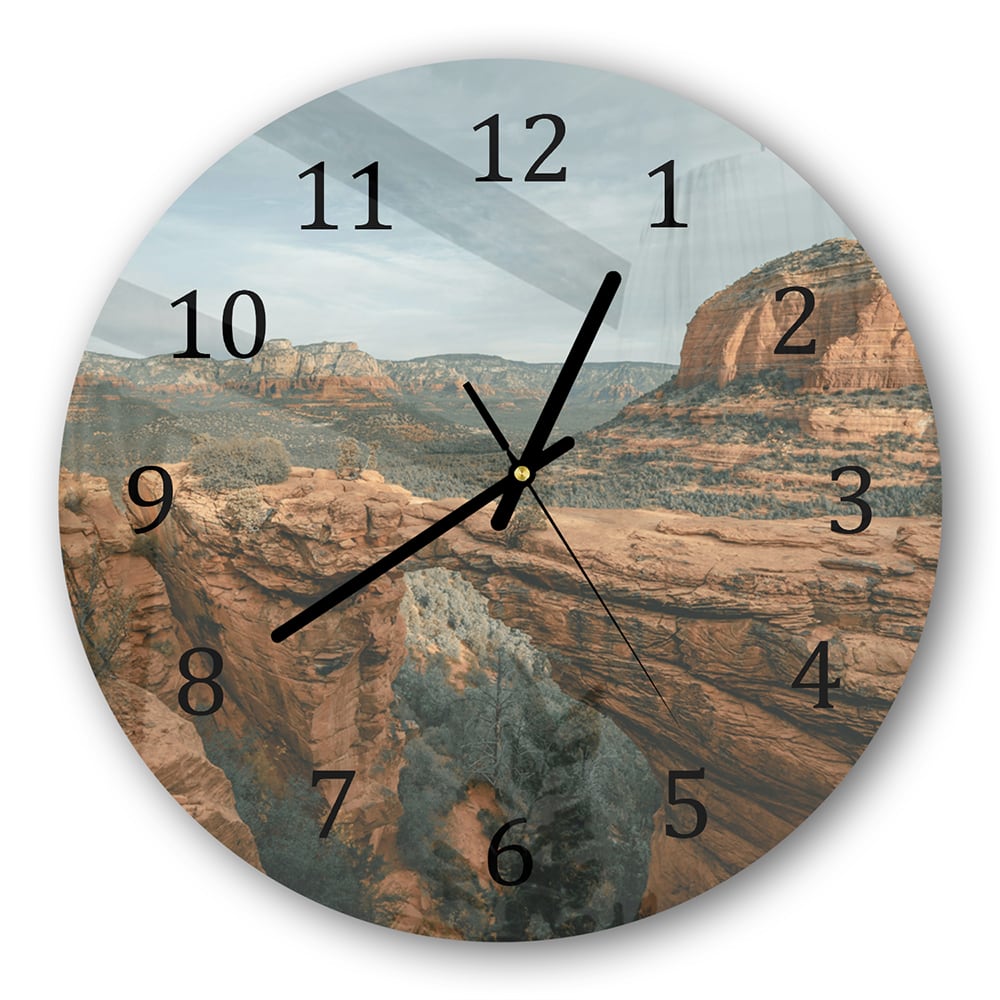 Wandklok Rond 30cm - Gehard Glas - Rotsen in de Canyons