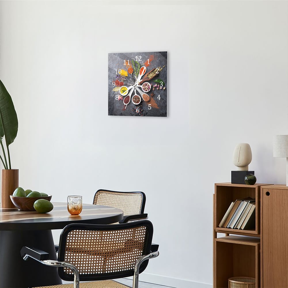 Wandklok 30x30 - Gehard Glas - Kleurrijke Kruidenmelange