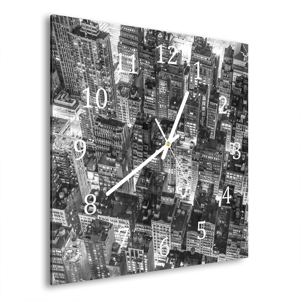 Wandklok 30x30 - Gehard Glas - New York City Nachtzicht