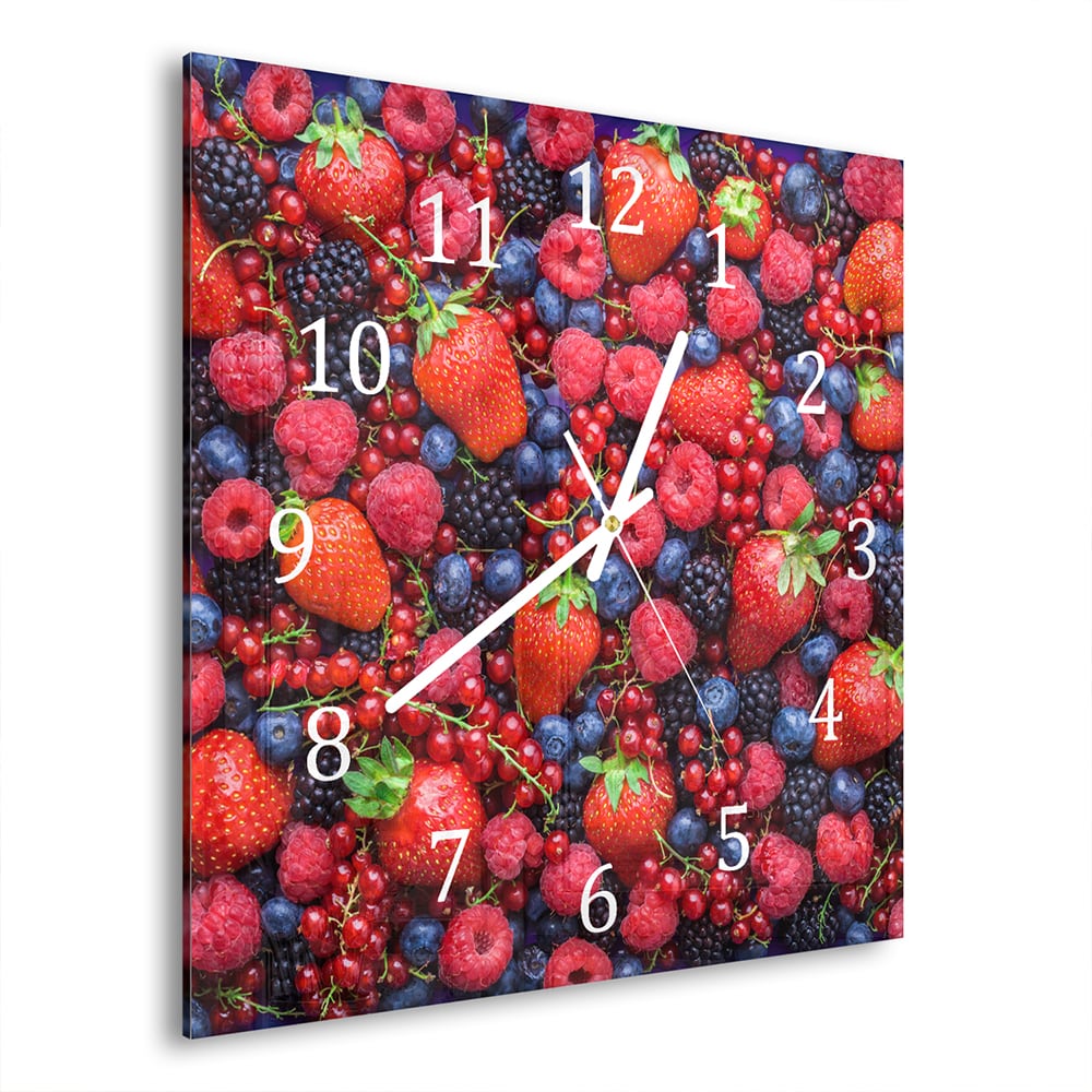 Wandklok 30x30 - Gehard Glas - Zomerfruit