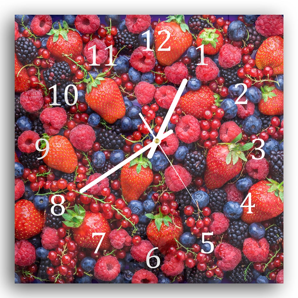 Wandklok 30x30 - Gehard Glas - Zomerfruit