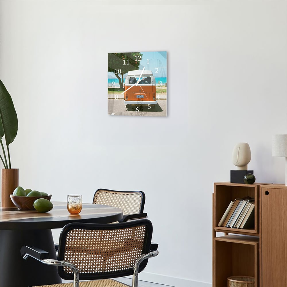 Wandklok 30x30 - Gehard Glas - Camper voor het Strand