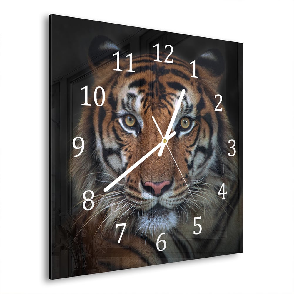 Wandklok 30x30 - Gehard Glas - Sumatraanse Boze Tijger