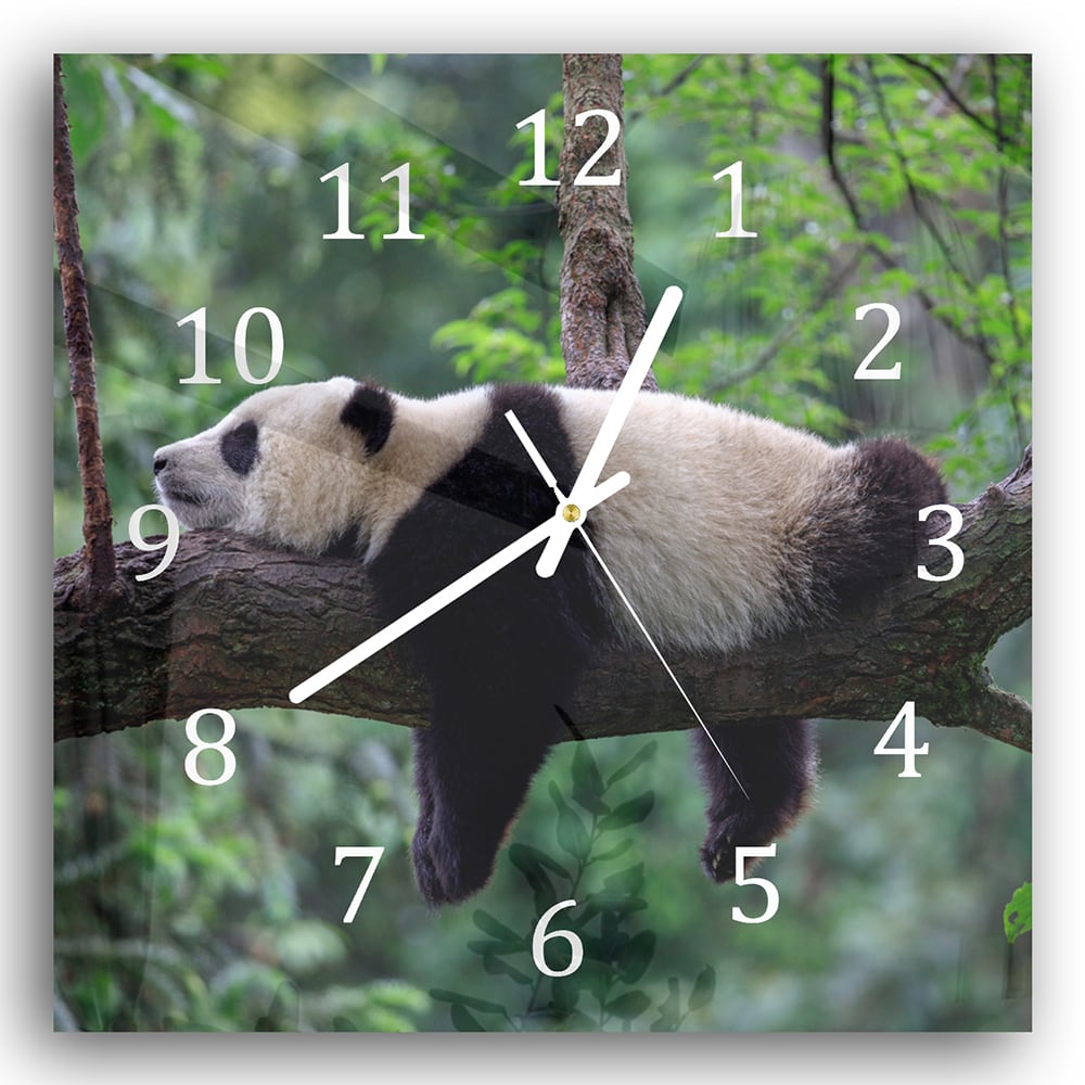 Wandklok 30x30 - Gehard Glas - Panda