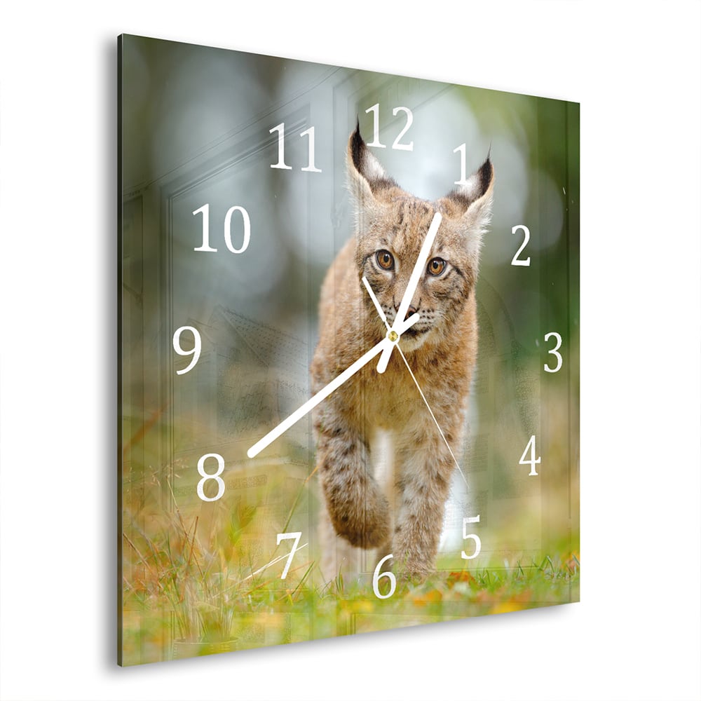 Wandklok 30x30 - Gehard Glas - Jonge Lynx