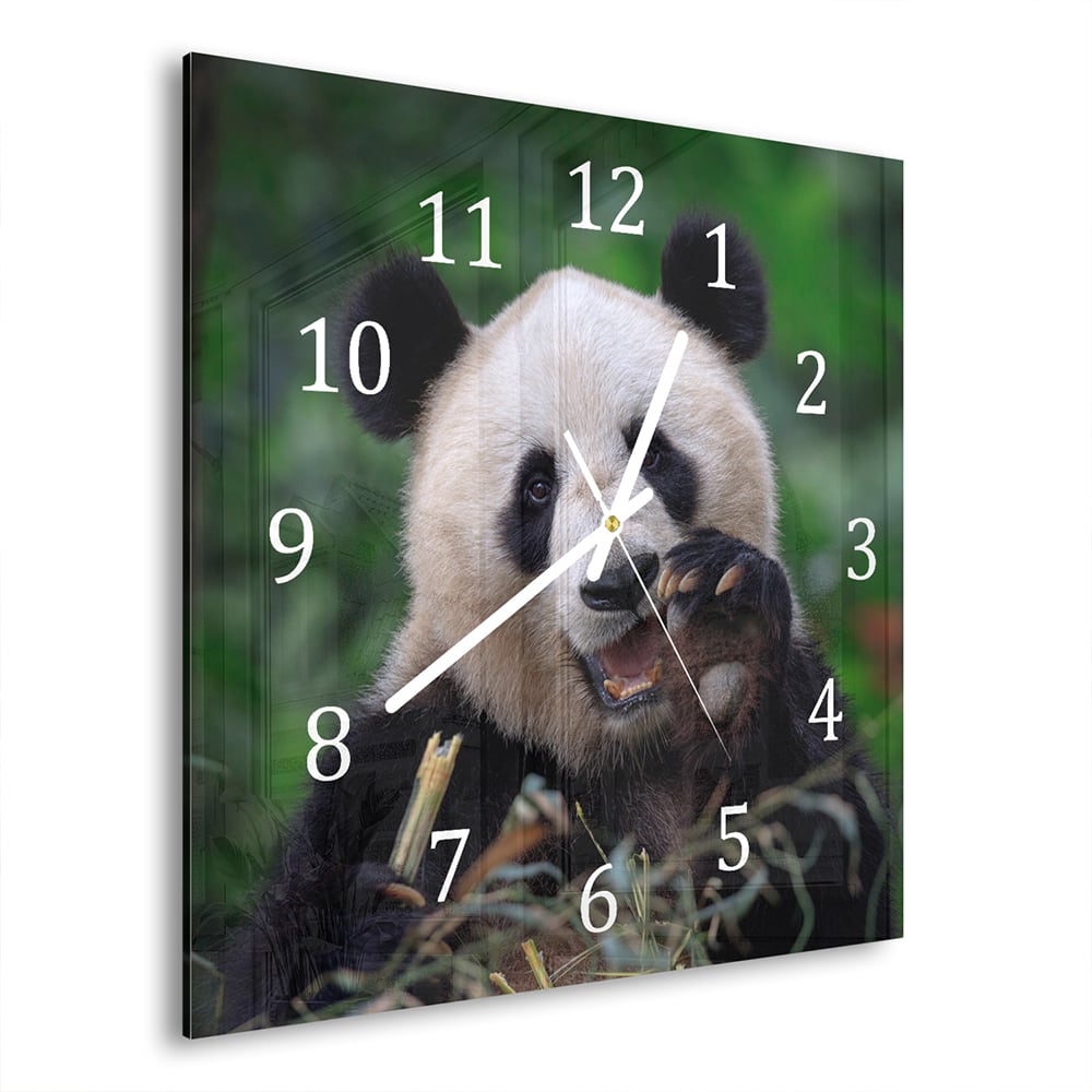 Wandklok 30x30 - Gehard Glas - Blije Panda