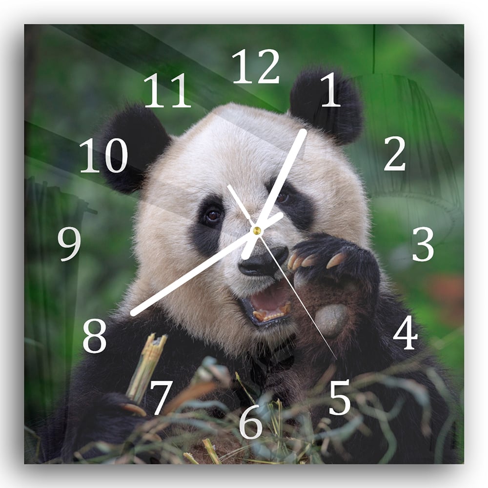 Wandklok 30x30 - Gehard Glas - Blije Panda