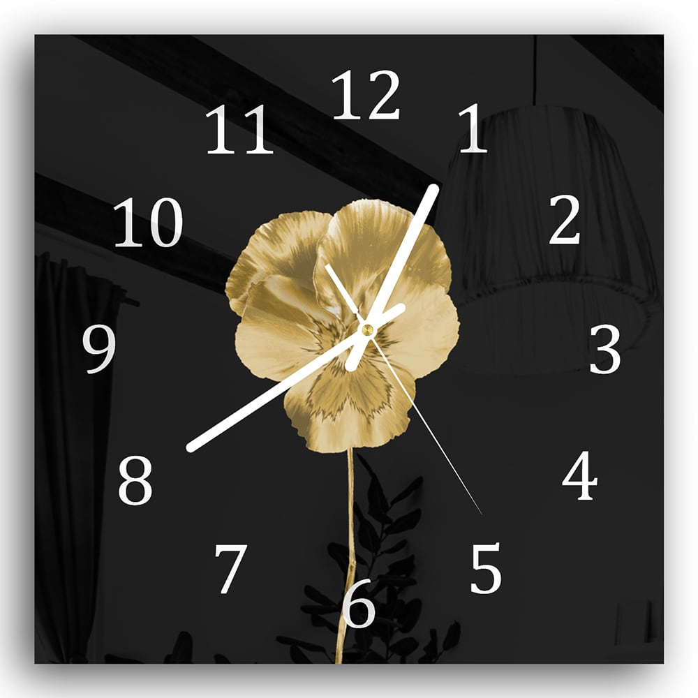 Wandklok 30x30 - Gehard Glas - Gouden Viooltje