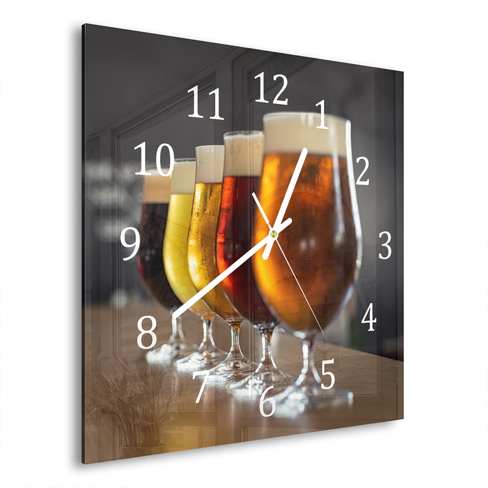 Wandklok 30x30 - Gehard Glas - Verschillende Bieren