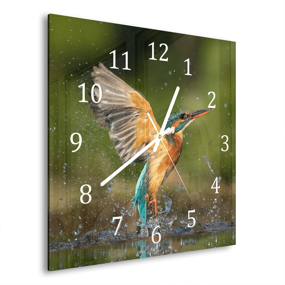 Wandklok 30x30 - Gehard Glas - Ijsvogel