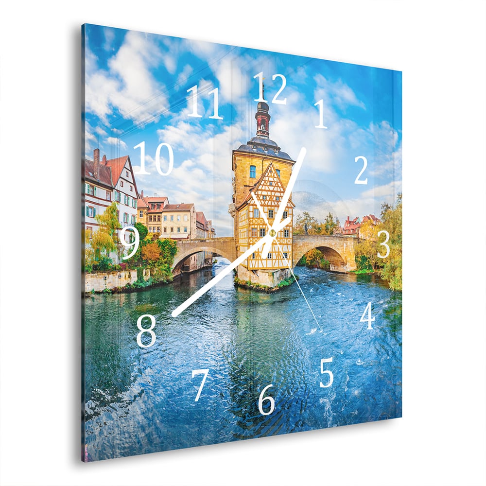 Wandklok 30x30 - Gehard Glas - Oude Stad van Bamberg