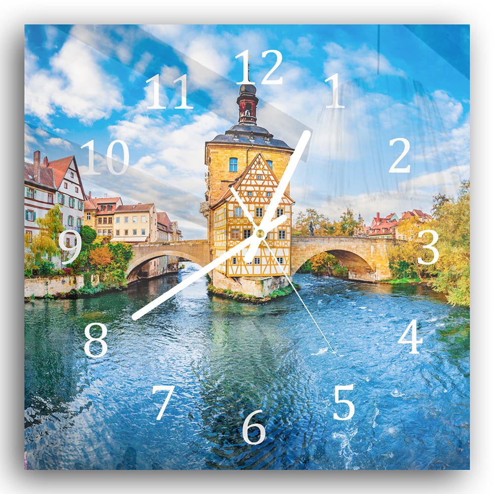 Wandklok 30x30 - Gehard Glas - Oude Stad van Bamberg