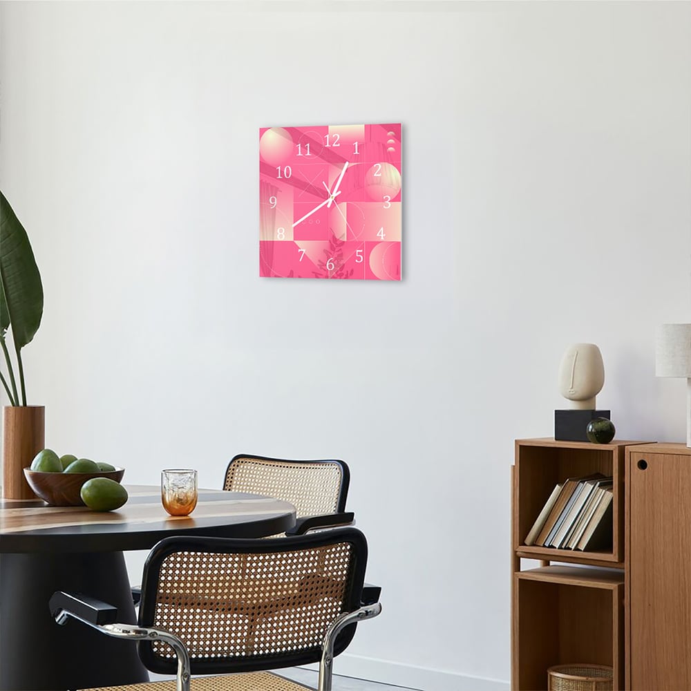 Wandklok 30x30 - Gehard Glas - Rood Abstract Kunstwerk