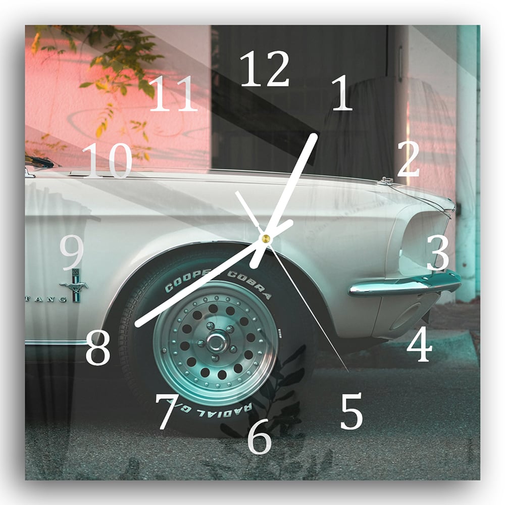 Wandklok 30x30 - Gehard Glas - Ford Mustang