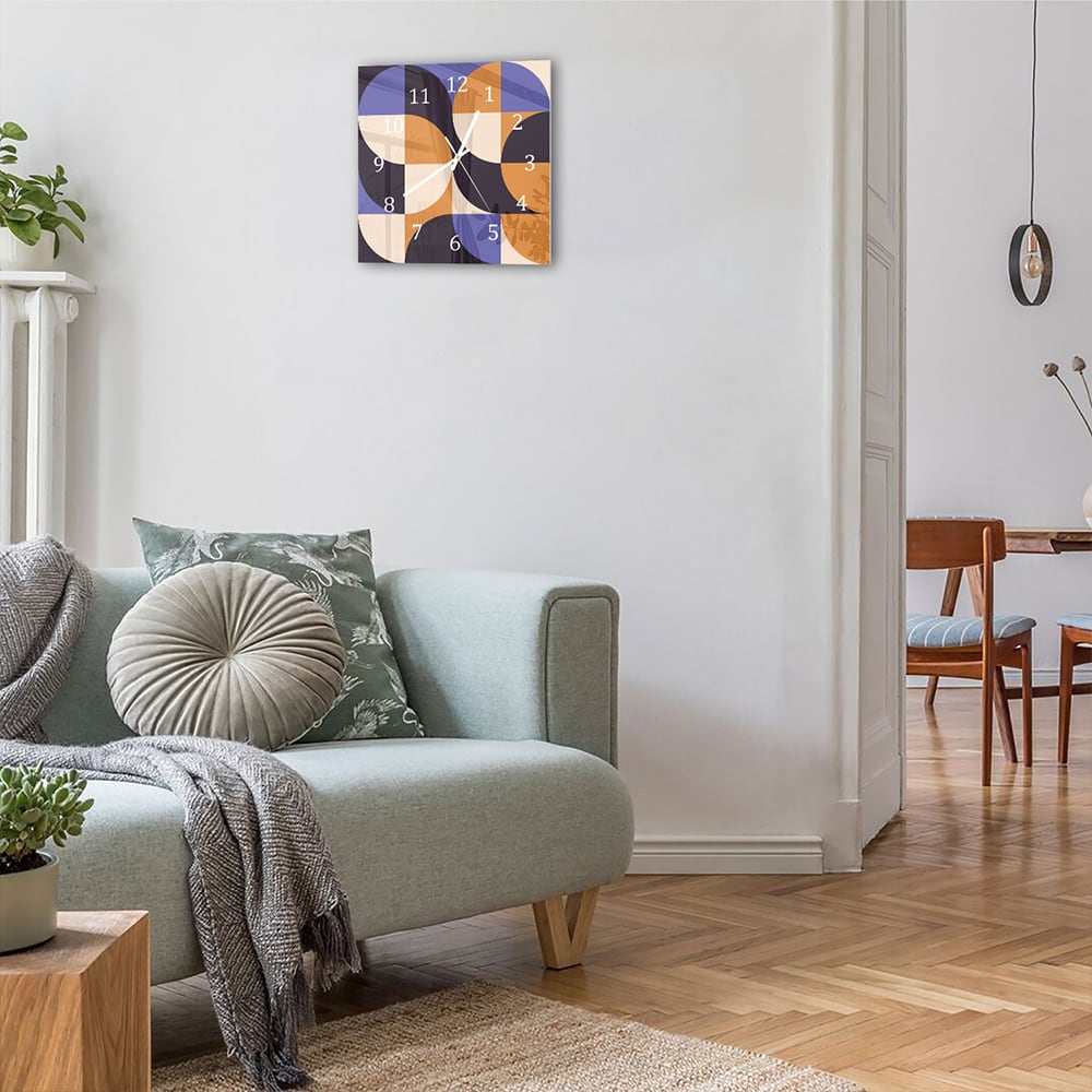 Wandklok 30x30 - Gehard Glas - Kleurrijk Abstract Kunstwerk