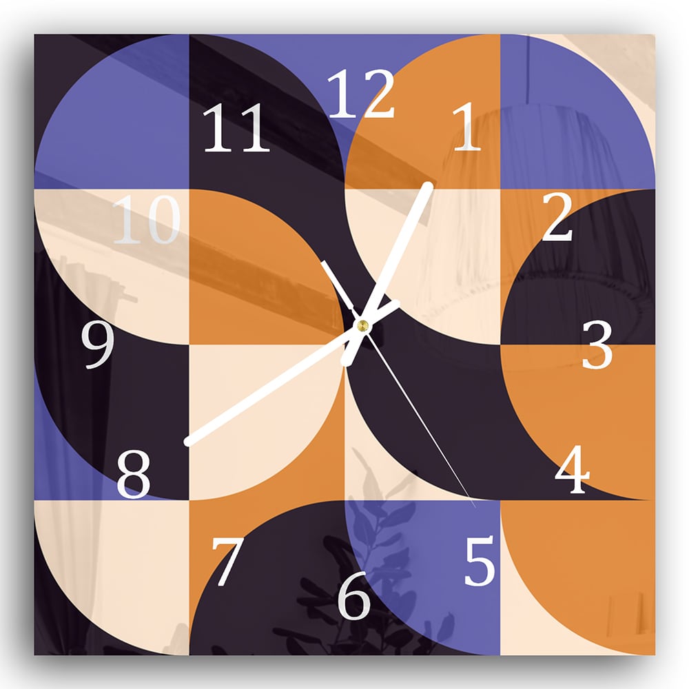 Wandklok 30x30 - Gehard Glas - Kleurrijk Abstract Kunstwerk