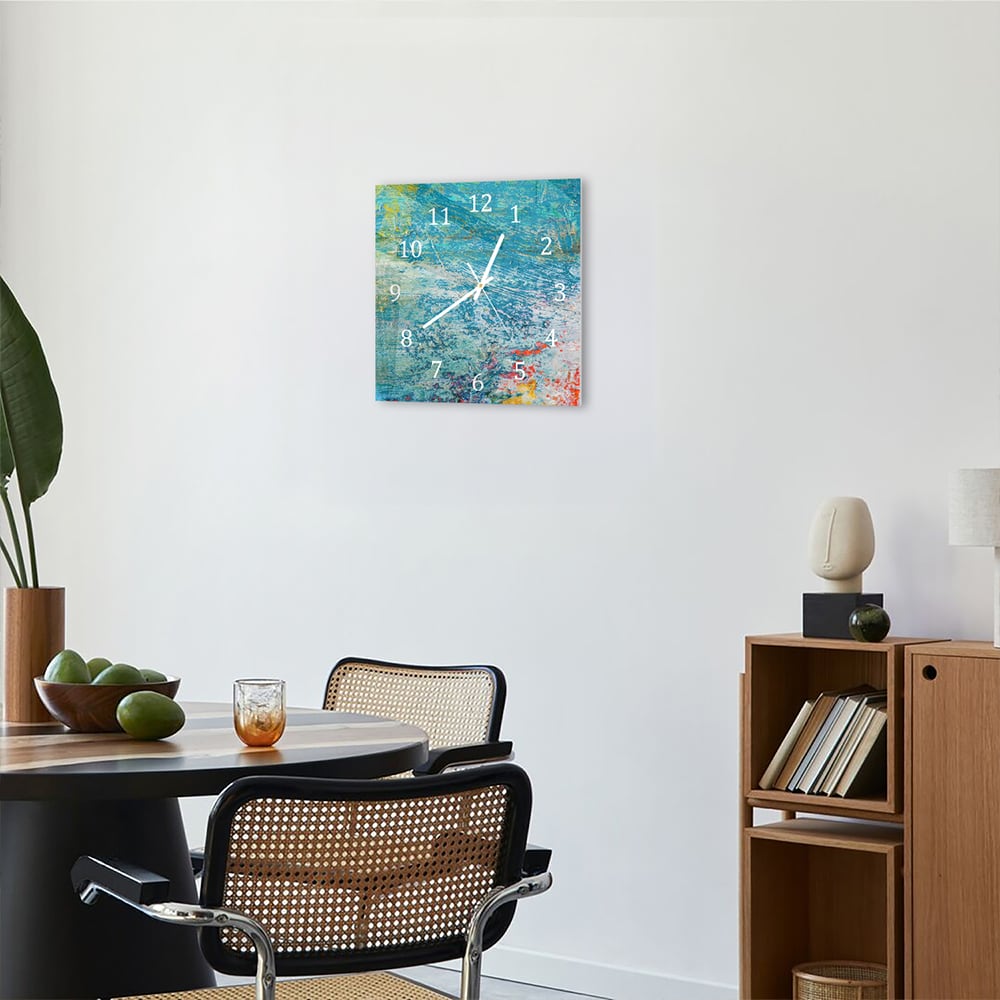Wandklok 30x30 - Gehard Glas - Helder Olieverfpalet