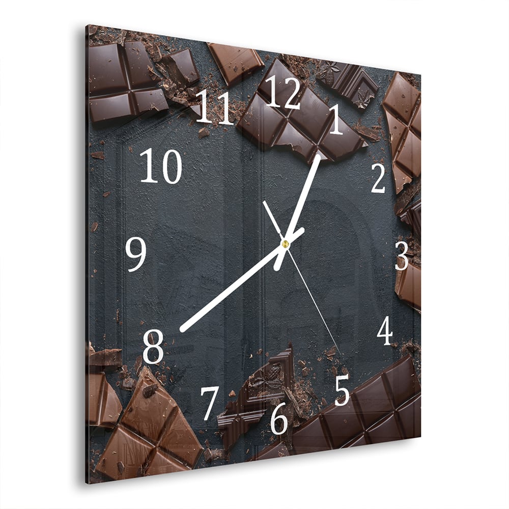 Wandklok 30x30 - Gehard Glas - Chocolade