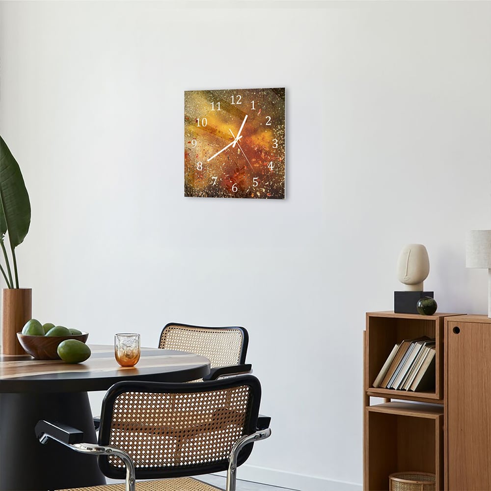 Wandklok 30x30 - Gehard Glas - Kruidenexplosie