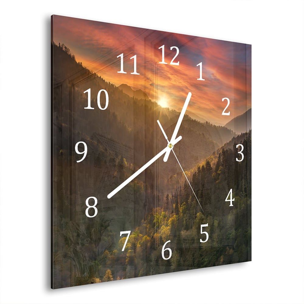 Wandklok 30x30 - Gehard Glas - Great Smoky Mountains in Amerika