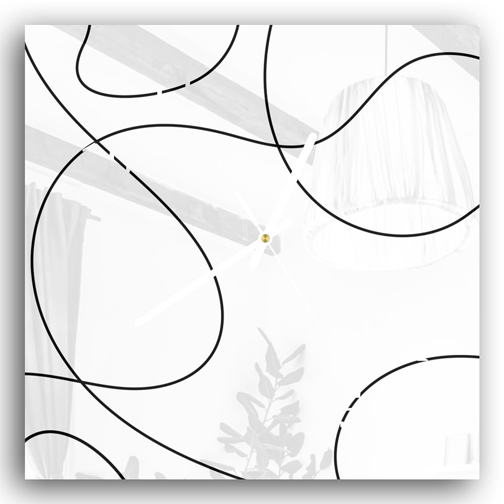 Wandklok 30x30 - Gehard Glas - Golvende Lijnen