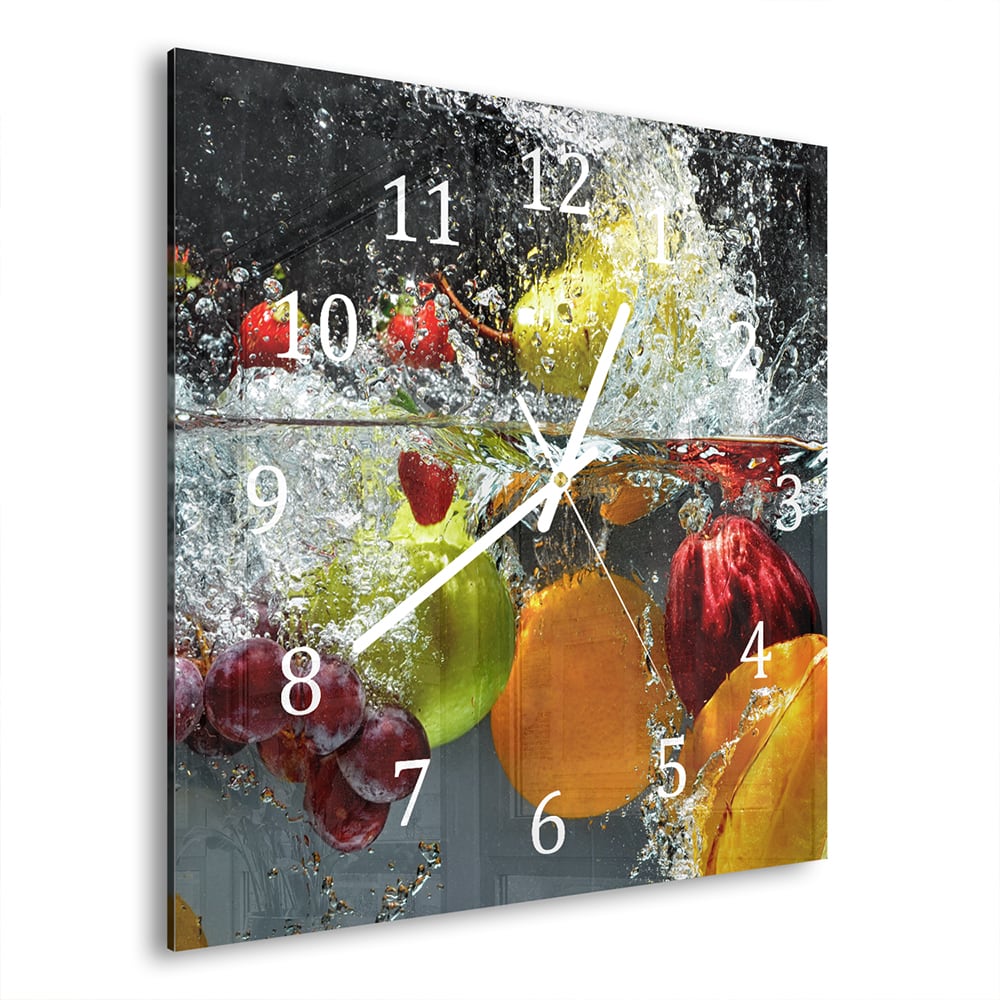 Wandklok 30x30 - Gehard Glas - Fruit Splash