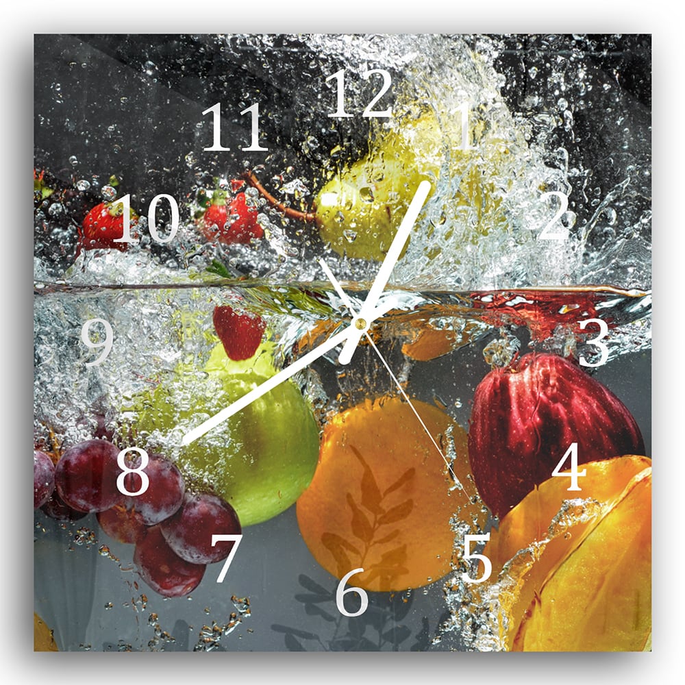 Wandklok 30x30 - Gehard Glas - Fruit Splash