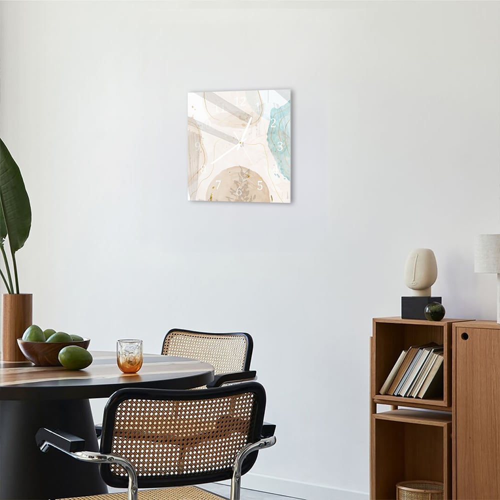 Wandklok 30x30 - Gehard Glas - Waterverf Kunst