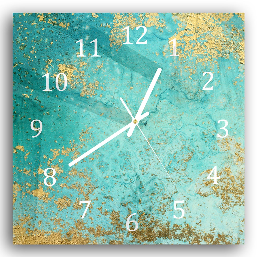 Wandklok 30x30 - Gehard Glas - Abstract Vloeibaar Schilderij