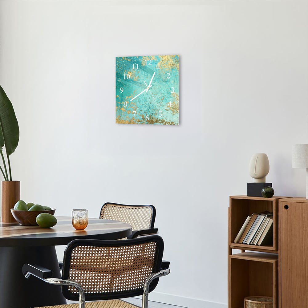 Wandklok 30x30 - Gehard Glas - Abstract Vloeibaar Schilderij