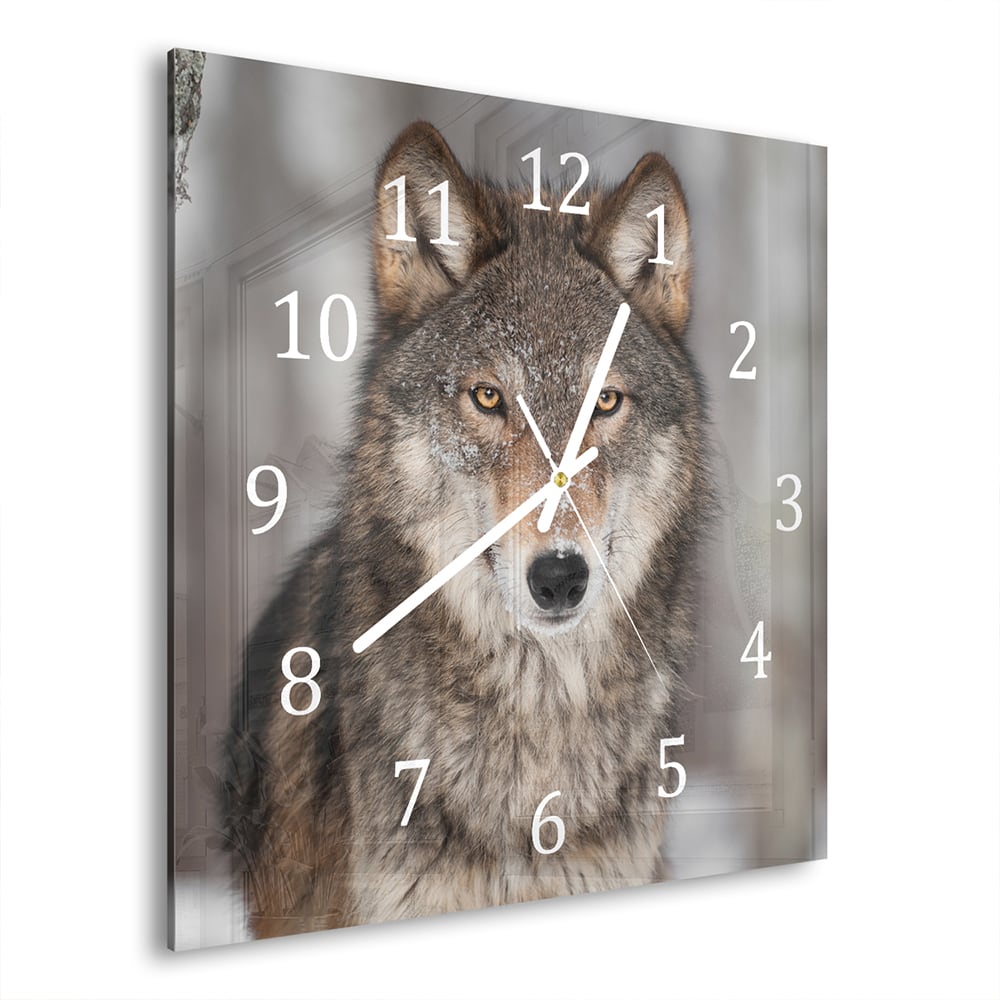 Wandklok 30x30 - Gehard Glas - Grijze Wolf