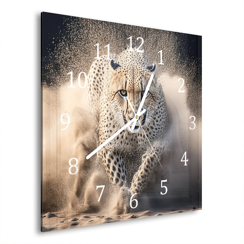 Wandklok 30x30 - Gehard Glas - Cheetah