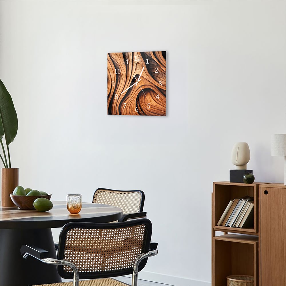 Wandklok 30x30 - Gehard Glas - Abstracte Hout Textuur