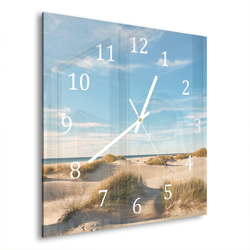 Wandklok 30x30 - Gehard Glas - Duinen bij Deense Kust