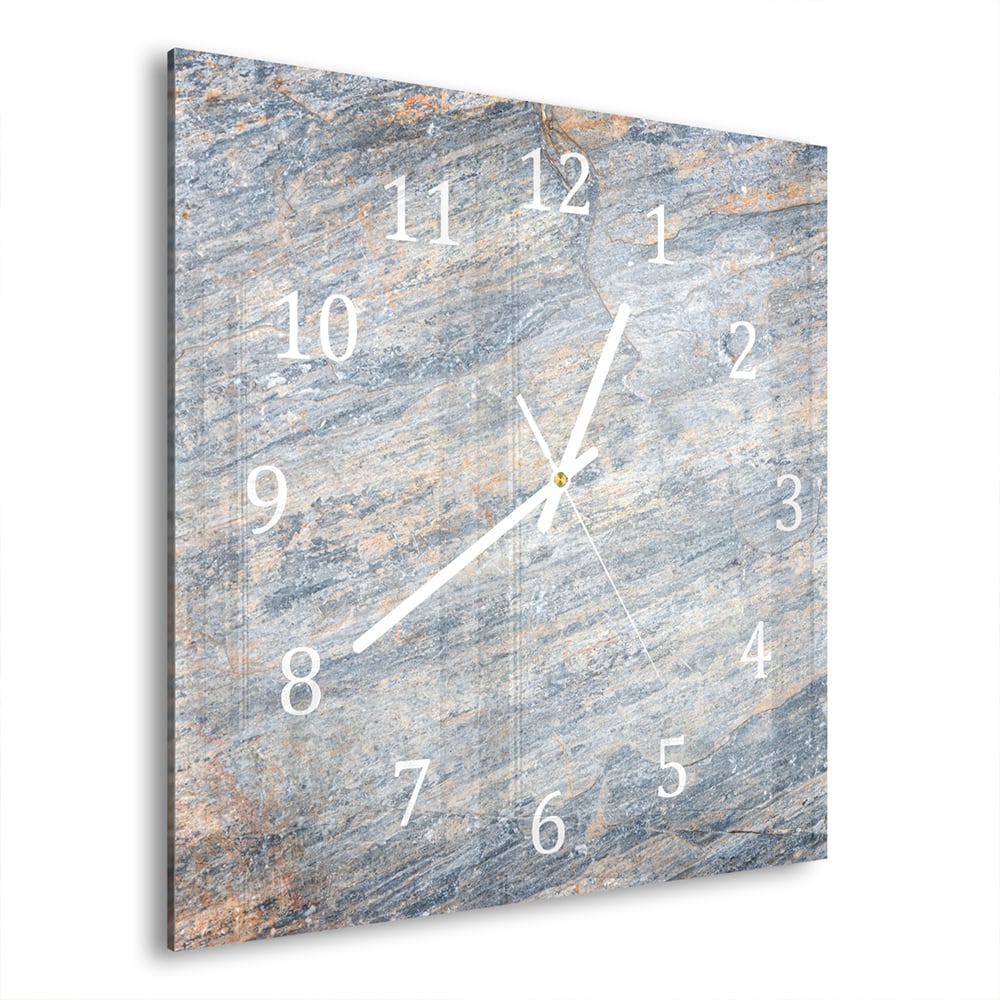 Wandklok Gekleurd Leisteen 30x30 cm gehard glas