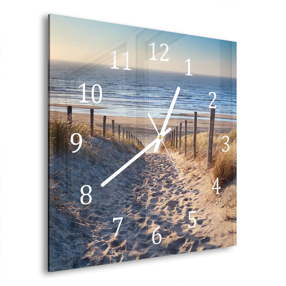 Wandklok 30x30 - Gehard Glas - Pad naar de Noordzee