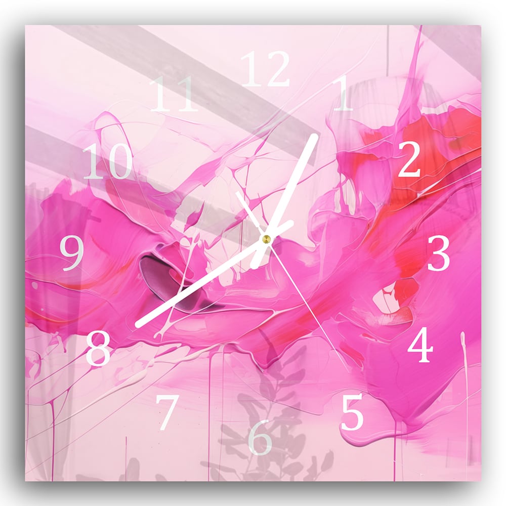 Wandklok 30x30 - Gehard Glas - Abstracte Verf Kunst